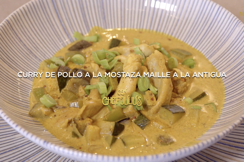 Curry de pollo a la Mostaza Maille a la Antigua en formato squeeze